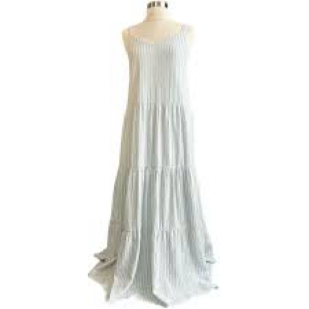 Splendid Tiered Linen-Blend Maxi Dress XS NWT Scandi Girl Coastal Grandma Resort